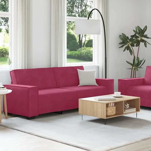 Maison Exclusive - 2-delt sofa sæt med bordeaux velour puder