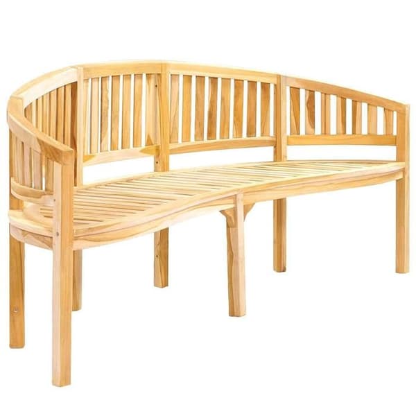 Maison Exclusive - Bananformad trädgårdsbänk 200 cm i solid teakträ