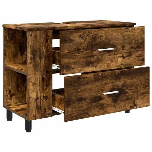 Maison Exclusive - Badeværelsesvaskeskab Røget eg 80 x 35 x 60 cm