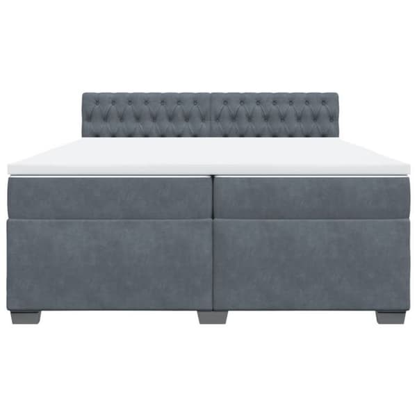 Maison Exclusive - Sänkylaatikko ja harmaa samettimatrassi 200x200cm