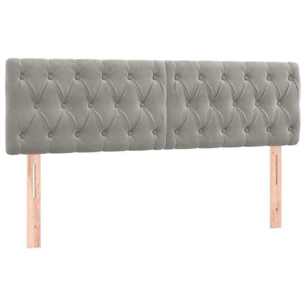Maison Exclusive - Ljust grå sänggavel 144 x 7 x 78/88 cm Sammet