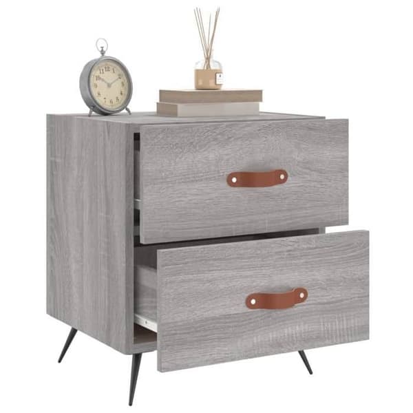 Maison Exclusive - Yöpöydät 2 kpl sonoma harmaa 40x35x47,5 cm