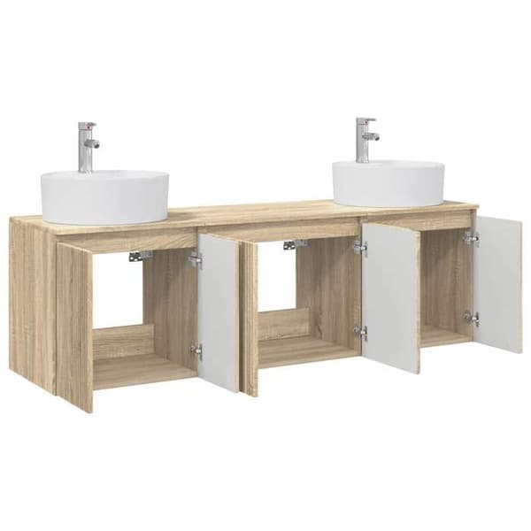 Maison Exclusive - Badeværelsesskabssæt 3 stk Sonoma Eg