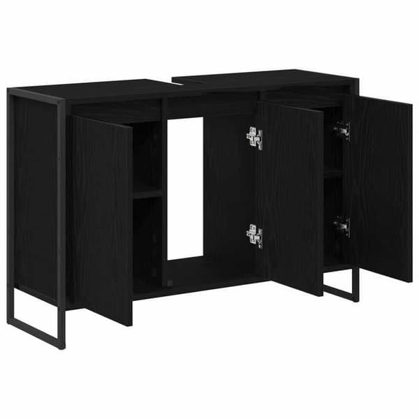 Maison Exclusive - Badeværelsesskab Sort eg 90 x 30 x 60 cm