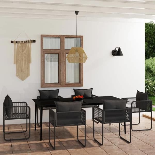 Maison Exclusive - 7 osan musta puutarhakalustesarja