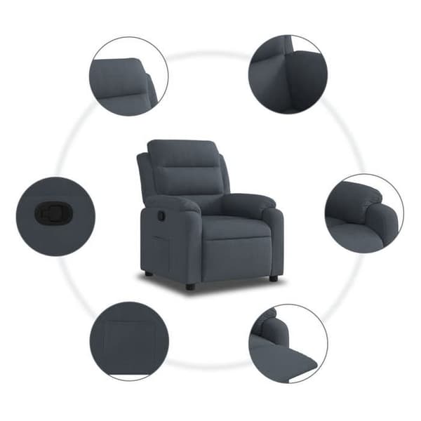 Maison Exclusive - Grå sammet recliner