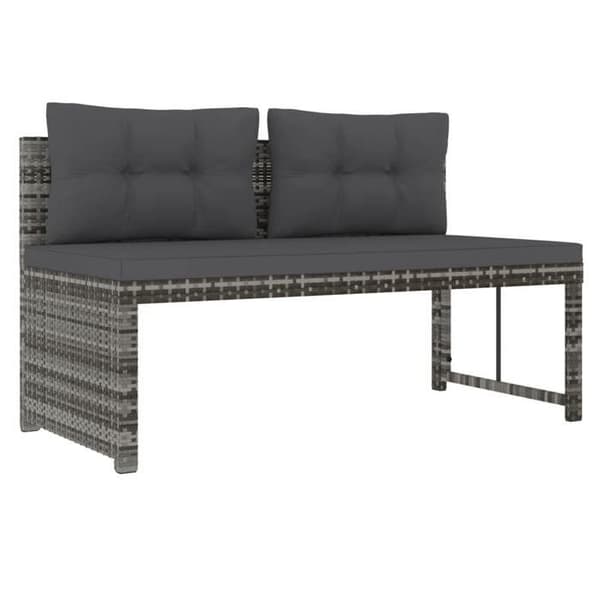 Maison Exclusive - Trädgårdsset 4 delar med grå kuddar i flätad resin Grå