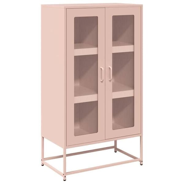 Maison Exclusive - Buffé hög rosa 68x39x123 cm stål