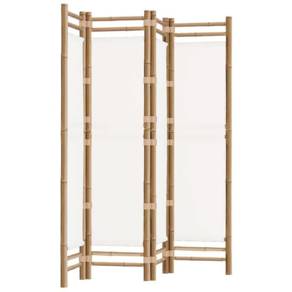 Maison Exclusive - Foldbar skillevæg 4 paneler 160 cm Bambus og lærred