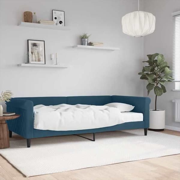 Maison Exclusive - Dagbädd med blå madrass 100x200 cm sammet Blå