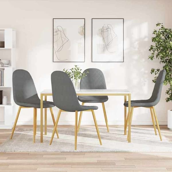 Maison Exclusive - Ruokatuolit 4 kpl Vaaleanharmaa Sametti Ljusgrått