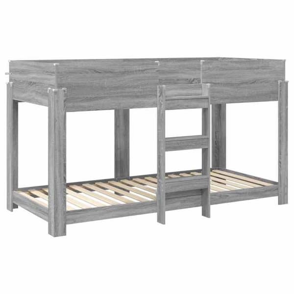 Seng i højden - EKSKLUSIV HUS - 90 x 200 cm - Grå Sonoma - Ingeniørtræ - 2 pladser Gris Sonoma