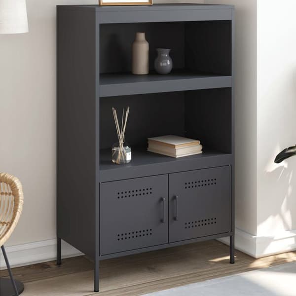 Maison Exclusive - Høj buffet antracit 68x39x113 cm stål antracit