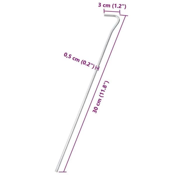 Maison Exclusive - Tältpinnar 25 st 30 cm Ø5 mm galvaniserat stål