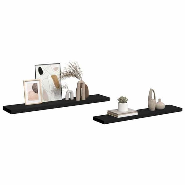 Maison Exclusive - Flydende væghylder 2 stk sort 120x23,5x3,8 cm MDF