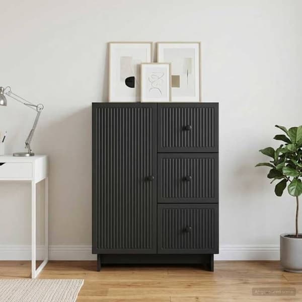 Maison Exclusive - Buffet med skuffe Sort 66 x 34,5 x 90 cm Ingeniørtræ