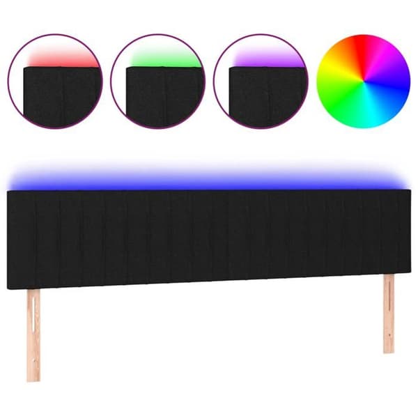 Maison Exclusive - LED-päätymustalla 160x5x78/88 cm kankaalla Svart