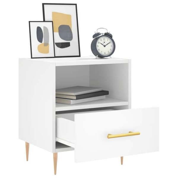 Maison Exclusive - Sängbord 2 st vit 40x35x47,5 cm ingenjörsträ Vit