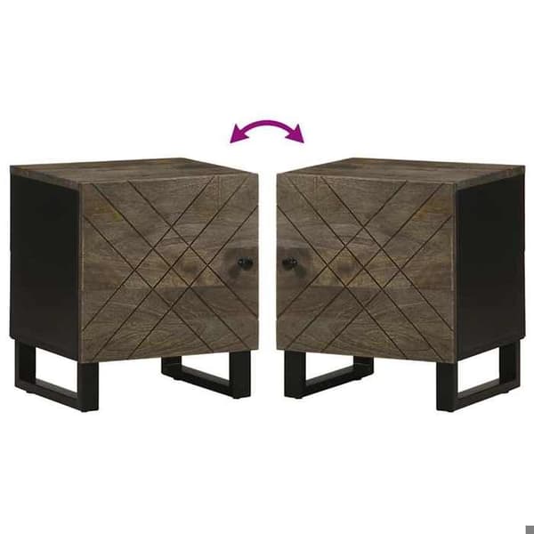 Maison Exclusive - Sort natbord 40x33x46 cm i solid mangotræ