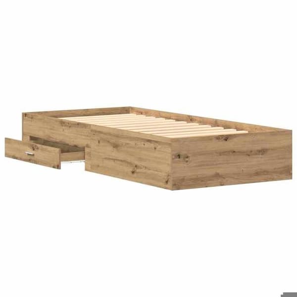 Maison Exclusive - Håndlavet egetræsseng 90 x 190 cm Ingeniørtræ