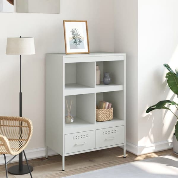 Maison Exclusive - Vit hög buffé 68x39x101,5 cm stål