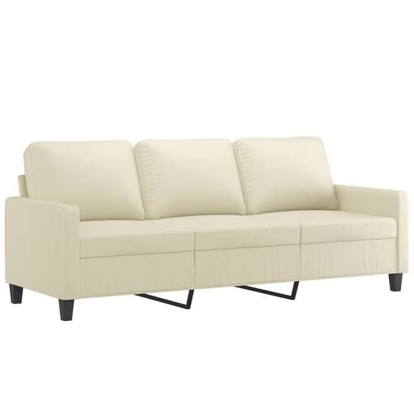 Maison Exclusive - 3-sitssoffa Creme 180 cm Syntetläder