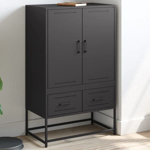 Buffet høj - EKSKLUSIV HUS - Eksklusiv Hus - Sort - Holdbart stål - 68x39x111,5 cm Svart