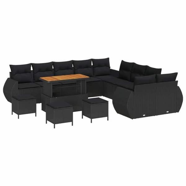 Maison Exclusive - 14 hengen puutarhakalustesarja 14 pc Musta