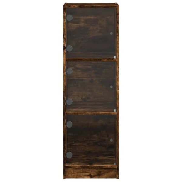 Maison Exclusive - Buffet med glasdøre i røgfyldt eg 35x37x109 cm