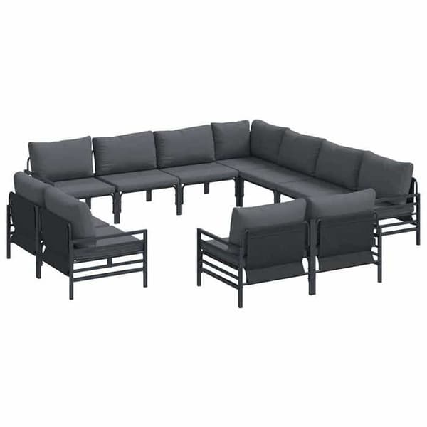 Maison Exclusive - 11 osan musta terassikalustesarja Svart