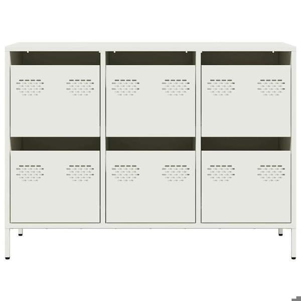 Maison Exclusive - Buffé vit 101,5x39x73,5 cm kallvalsat stål Vit