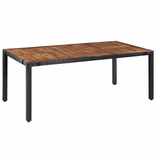 Maison Exclusive - Utomhusmatgrupp 9 delar i flätad resin och akacia
