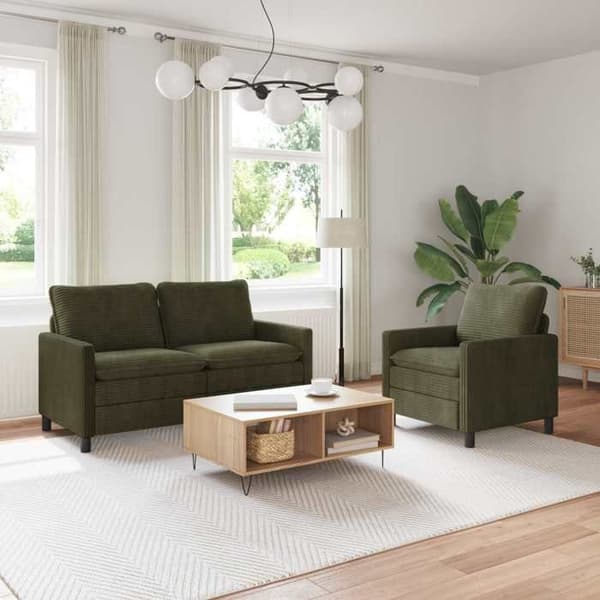 Maison Exclusive - Sæt af 2 Sofaer Grøn Polyester