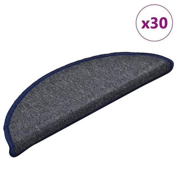 Maison Exclusive - Trappmatta 30 delar 56 x 17 x 3 cm Mörkgrå och blå Halvcirkelformad