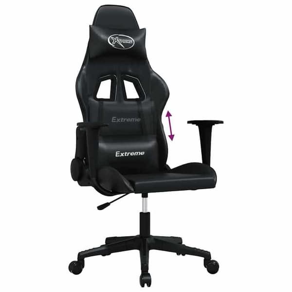 Maison Exclusive - Sort massage gaming stol i kunstlæder
