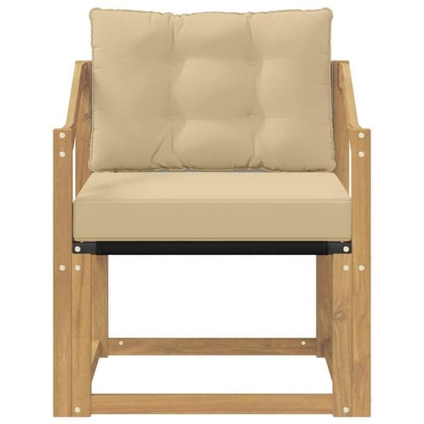 Maison Exclusive - Utomhussoffa i massiv akaciaträ vit och beige