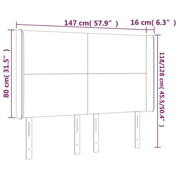 Maison Exclusive - LED Hovedgærde Creme 147x16x118/128 cm Simililæder