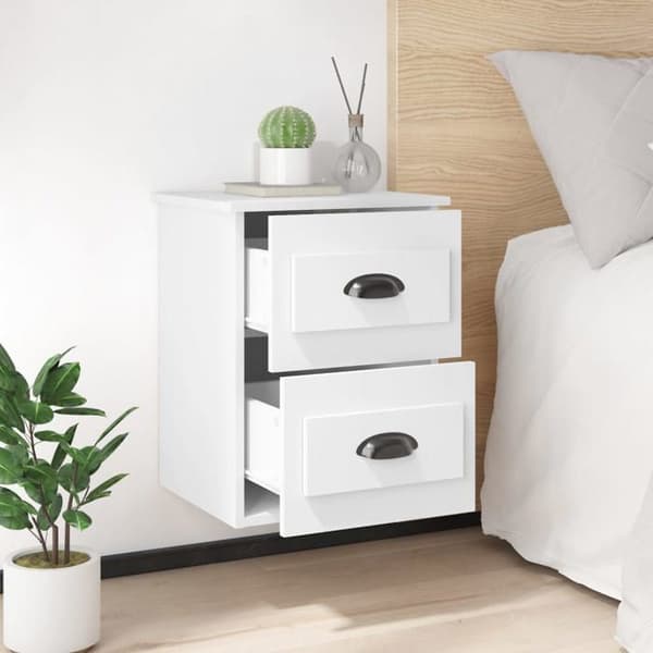 Maison Exclusive - Väggmonterad sängbord vit 41,5x36x53 cm Vit