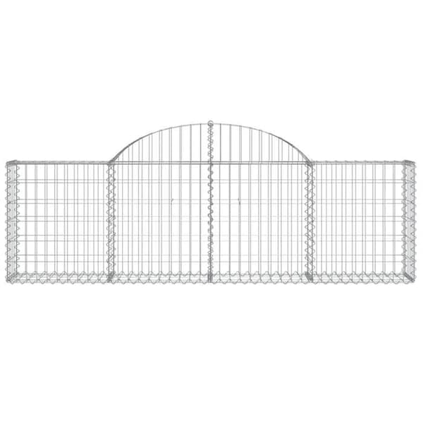 Gabionkorgar - Arqués 6 st - 200 x 30 x 60/80 cm - Galvaniserat järn - Tråd 3,5 mm silver-