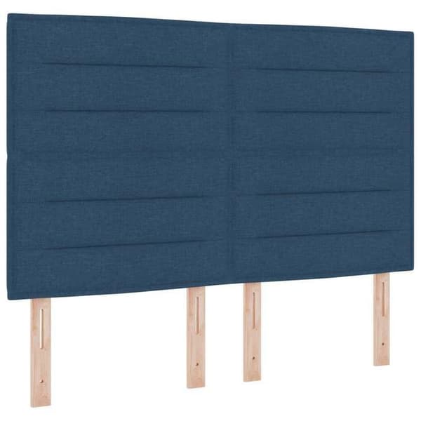 Maison Exclusive - Boxspring seng med madras Blå 140 x 190 cm Stof