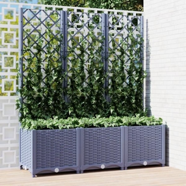 Maison Plantekasse med espalier Mørkegrå 120x40x136 cm PP Grå