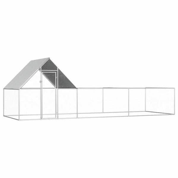 Maison Exclusive - Hønsehus 6 x 2 x 2 m Galvaniseret stål Silver