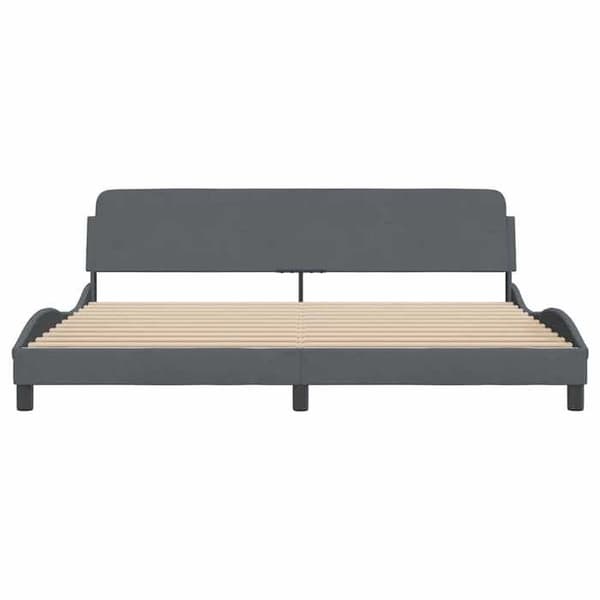 Maison Exclusive - Dover tummanharmaa sänkykehys 200x200 cm sametti mörkgrå