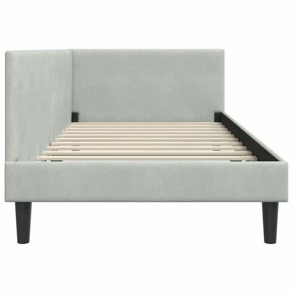 Maison Exclusive - Ljust grått hörnsängram 90 cm x 200 cm Sammet