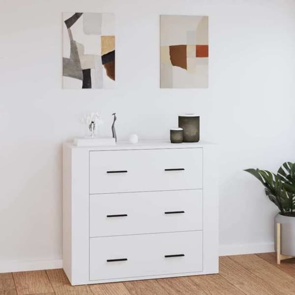 Maison Exclusive - Buffet Hvid 80x33x70 cm Ingeniørtræ