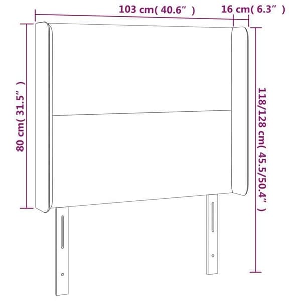 Maison Exclusive - LED Hovedgærde Sort 103x16x118/128 cm Simili Læder