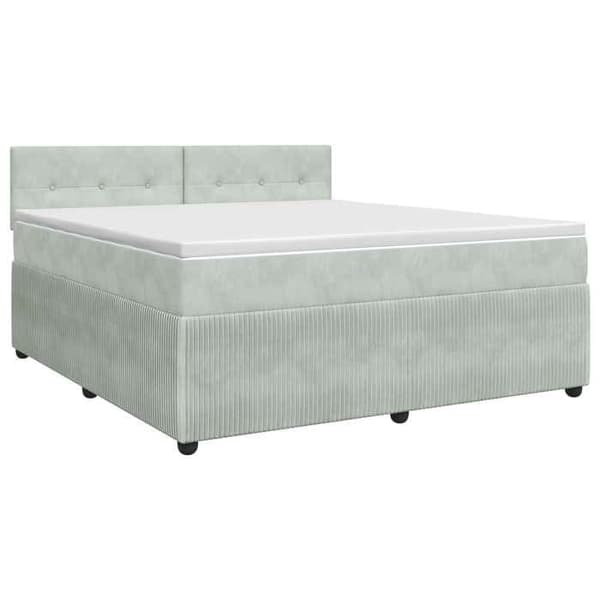 Maison Exclusive - Boxspring seng med madras Lys grå 140 x 190 cm Velour
