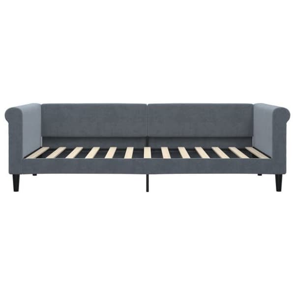 Päivävuode - EXCLUSIVE KOTI - Lepovuode - Tummanharmaa sametti - 90x200 cm - Laatikkomatto Mörkgrå