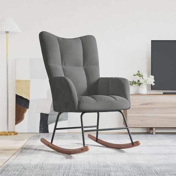 Maison Exclusive - Mørkegrå Velour Gyngestol