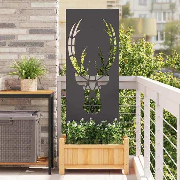 Havemur - EKSKLUSIV HUS - Rektangulær - Sort - 50 x 140 cm - Stål med mat finish Svart